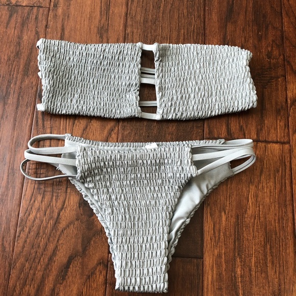 grey bandeau bikini